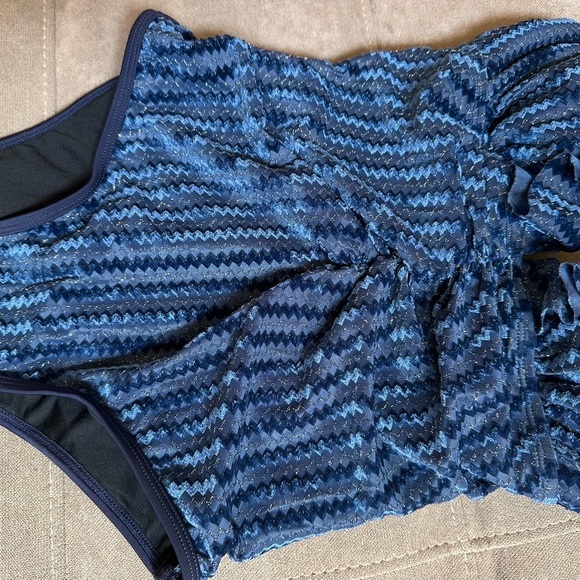 Cupshe Blue One Piece Bodysuit with Ruffled Straps - Picture 4 of 9